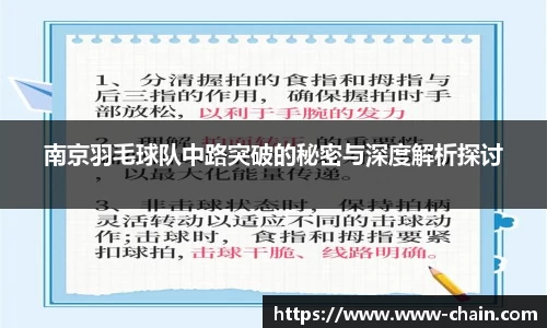 南京羽毛球队中路突破的秘密与深度解析探讨